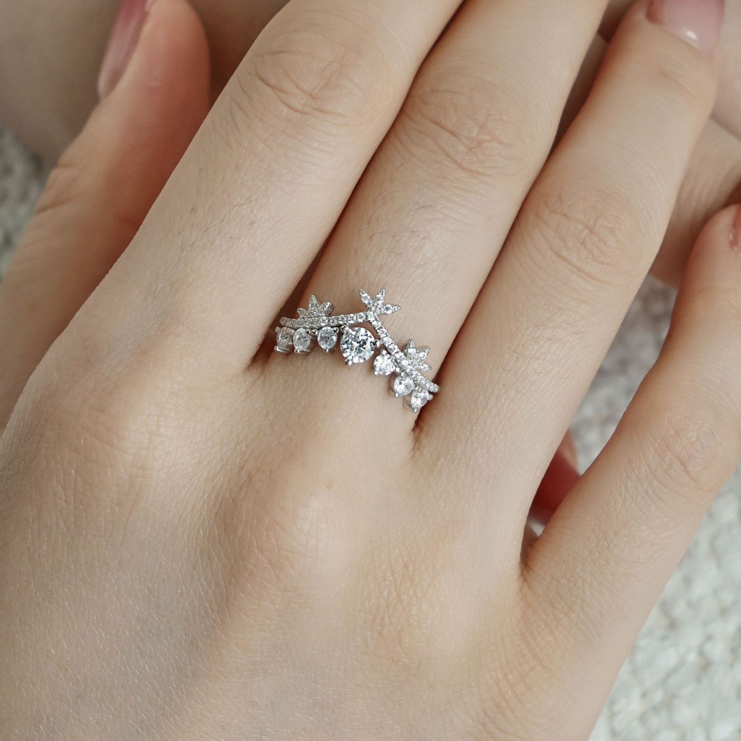 Japanese Korean Light Luxury S925 Sterling Silver Ring